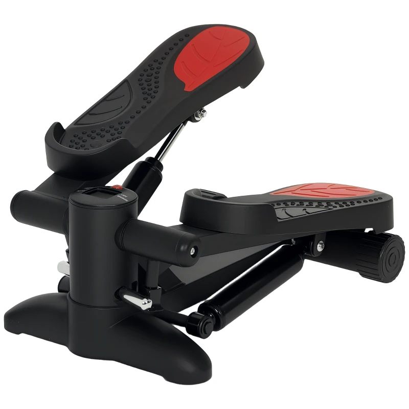 SPORTNOW Mini-Stepper, Appareil Stepper Compact pour l'Entraînement, Fitness-Stepper avec Moniteur LCD et Pédales Antidérapantes, Noir