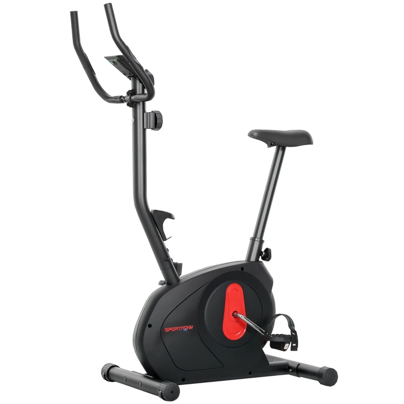 SPORTNOW Vélo d'Appartement avec Résistance Magnétique Ajustable Capteur Écran LCD et Siège Réglable 88x50,5x131,5 cm Noir