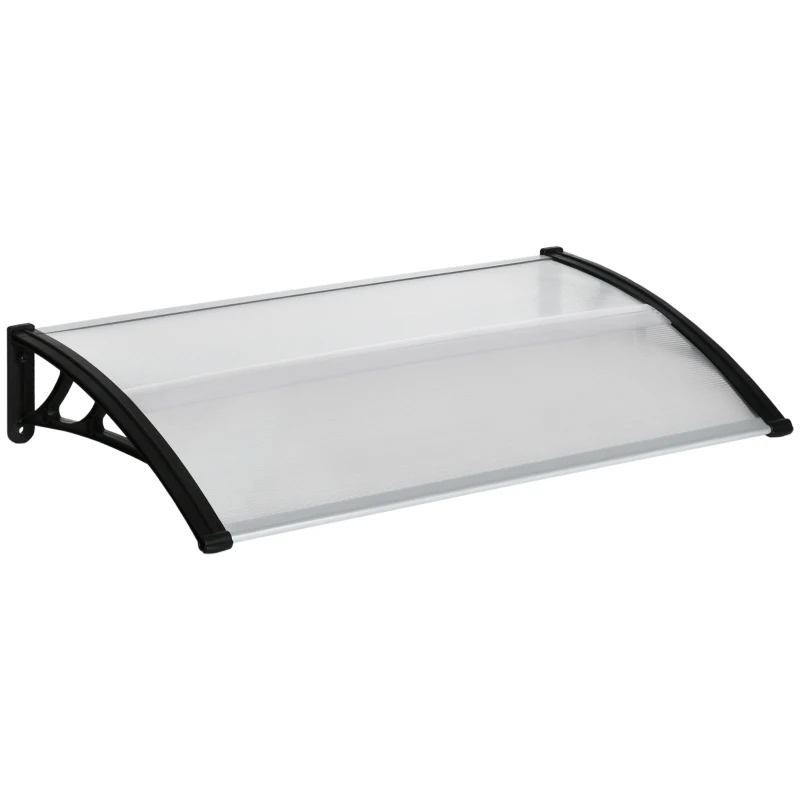 Outsunny Marquise de Fenêtre et Porte en Polycarbonate et Aluminium, 110x60x18cm - Transparent