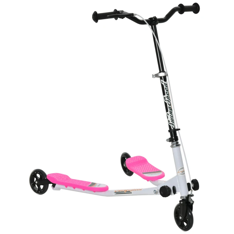 HOMCOM 3 Wheels Foldable Scooter Tri Slider Winged Push Motion