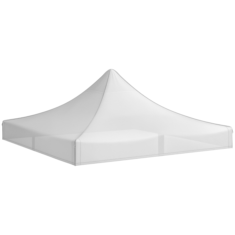 Outsunny Techo de Repuesto para Carpa Plegable de Tela Oxford 3x3 m con Techo Puntiagudo Impermeable y Anti-UV Blanco