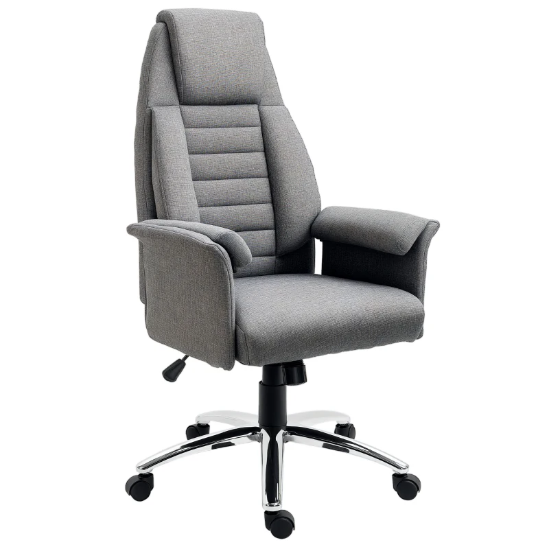 HOMCOM Fauteuil de bureau ergonomique chaise de bureau à bascule hauteur réglable roulettes pivotantes 69 x 68 x 126 cm gris