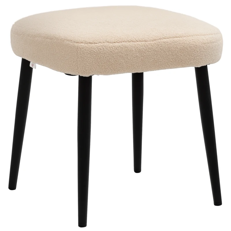 Aosom Hocker, Sitzhocker, Teddy, Fußhocker, Beige