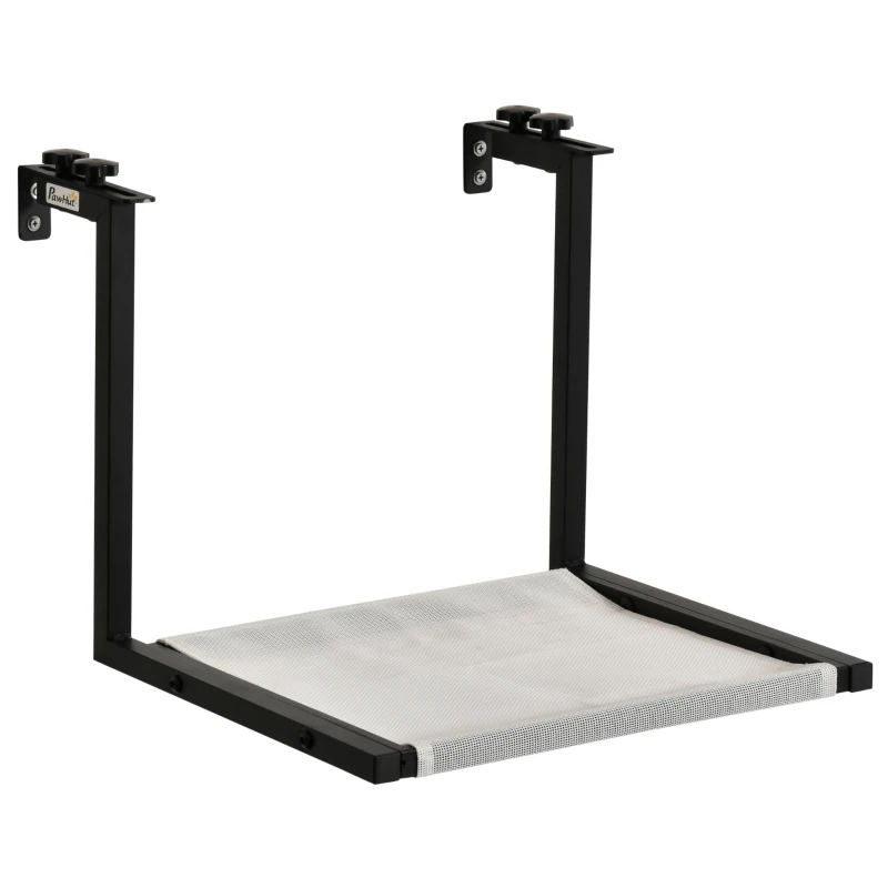 PawHut Hamac radiateur Chat Étagère Chat Lit Panier Chat Suspendue Murale pour Chat avec Coussin Amovible Cadre en Acier Convient au Chat Moins de 4,5 Kg