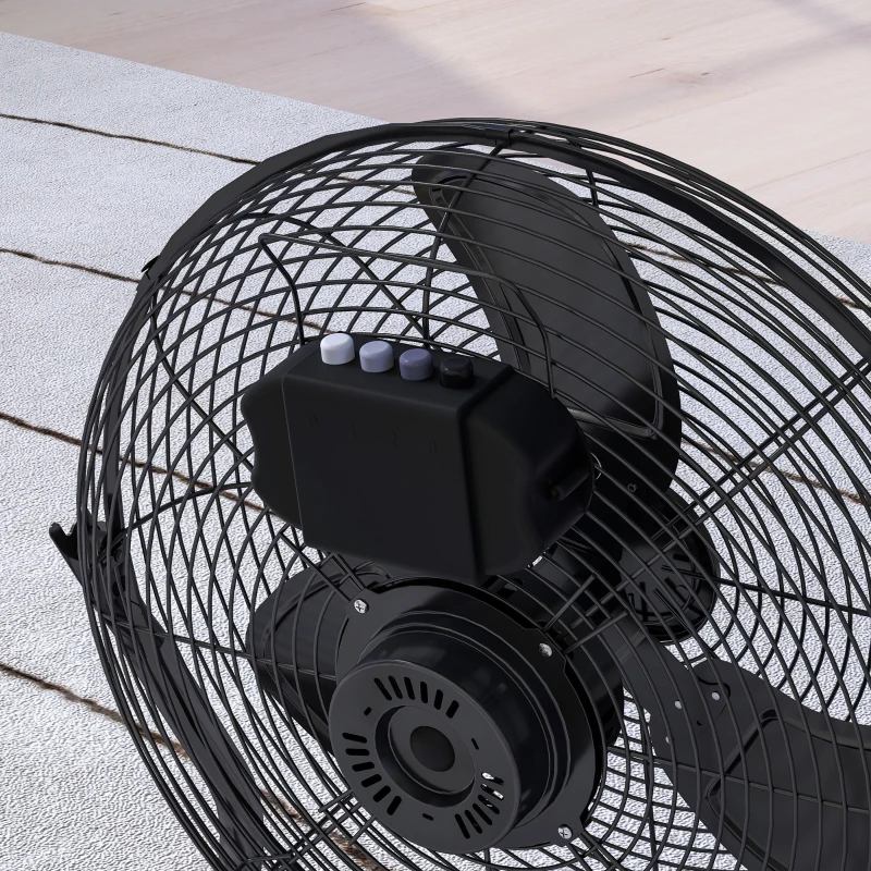 HOMCOM Ventilateur de Table, Climatiseur, 4 Vitesses, Pivotant, Noir