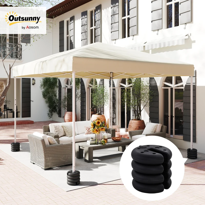 Outsunny Sand Fillable Set of 4 PCs Gazebo Tent Sand Leg Weights Marquee Party Tent Canopy Accessory(m-8)