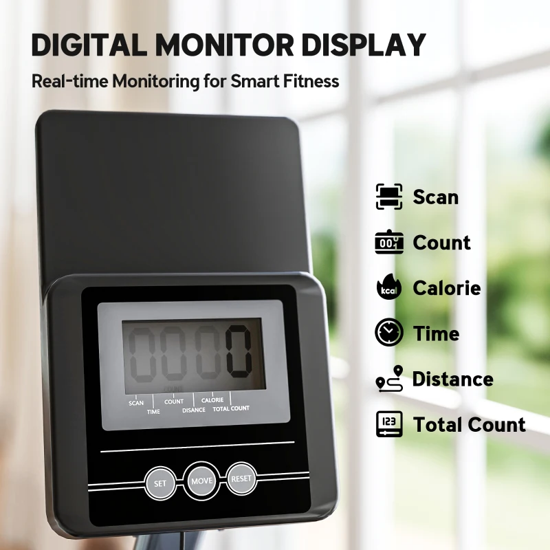 SPORTNOW Water Rowing Machine with Wheels, Vertical Storage, Adjustable Resistance, for Strength, Cardio Training