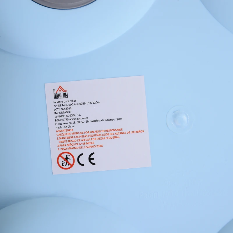 HOMCOM Pot Pour Enfants 6 Mois-48 Mois Antidérapant Hippopotame Bleu (40x30x23cm)