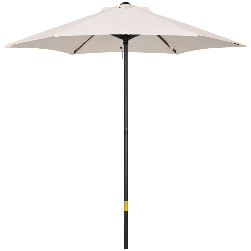 Outsunny Parasol de Jardin 2x2m Rond avec Poteau Central en Aluminium et Polyester, Crème