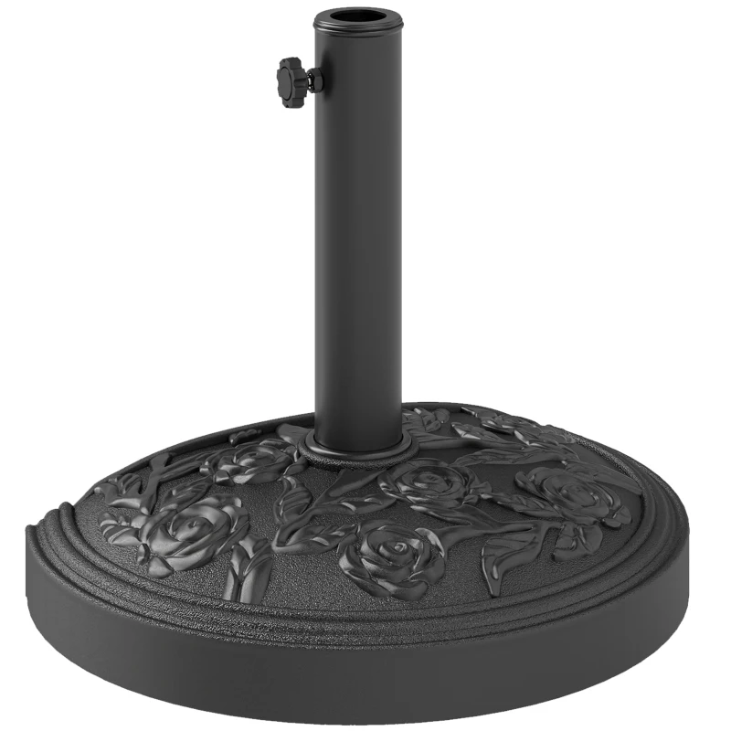 Outsunny Base Semicircular para Sombrilla de 12 kg Soporte Estable y Resistente para Jardín y Patio para Sombrillas de Ø34-48 mm