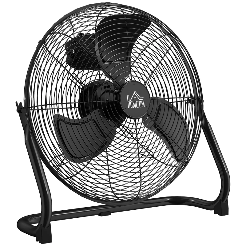 HOMCOM Ventilateur de Table, Climatiseur, 4 Vitesses, Pivotant, Noir