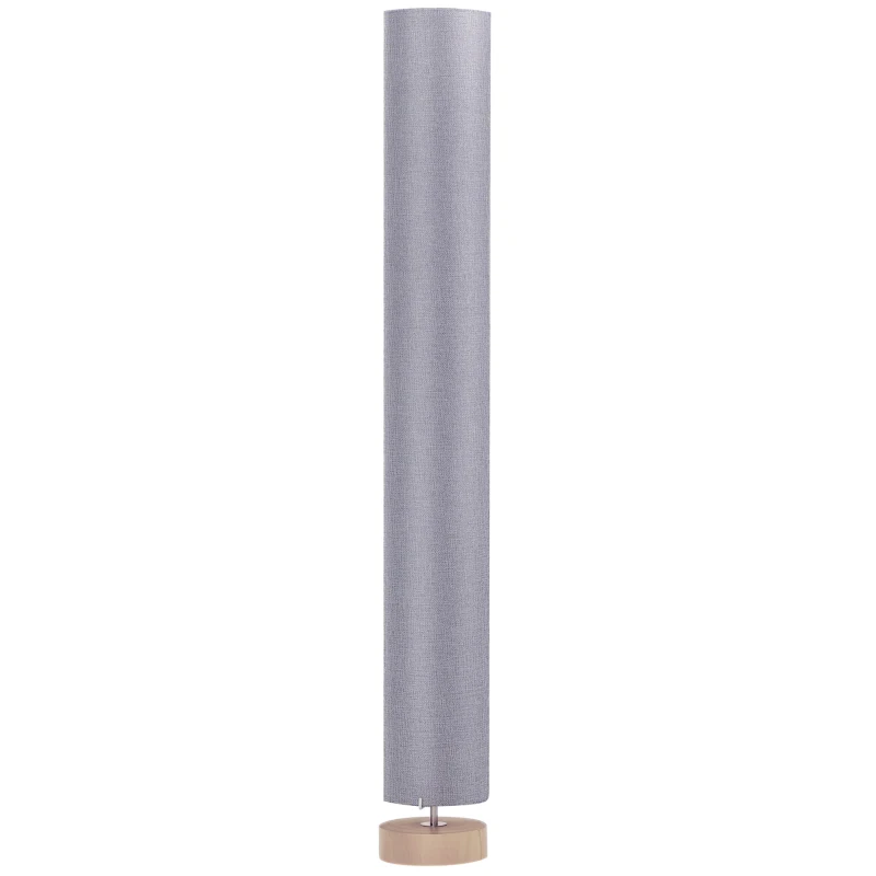 HOMCOM Lampada da Terra a Stelo Minimo Ingombro Interruttore a Pedale e Tappetino antiscivolo Certificati CE, ROHS Legno di Pino Tessuto di Lino 15×15×120cm