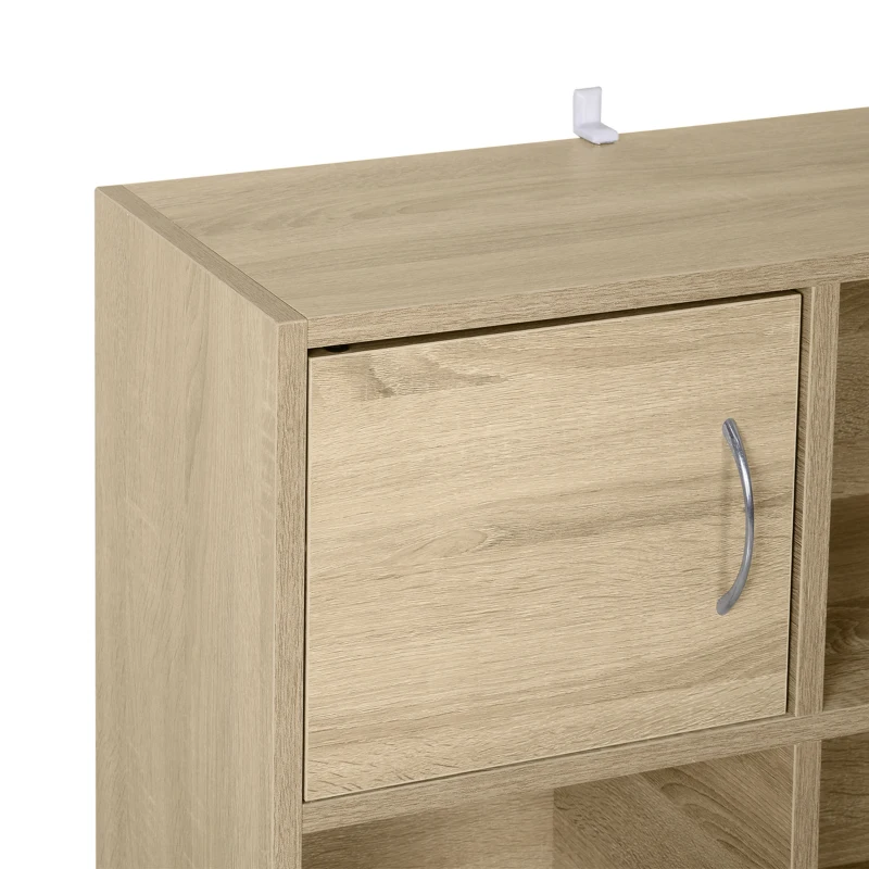 HOMCOM Étagère en Bois, Étagère Polyvalente avec 3 Niveaux 4 Compartiments et 2 portes, 61,5x29,5x80cm