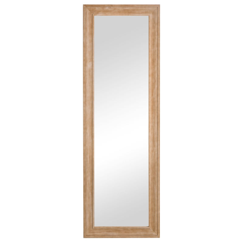 HOMCOM Espejo de Pared Cuerpo Entero 163x53,5 cm Espejo Colgante Grande de Madera Decoración para Salón Dormitorio Natural