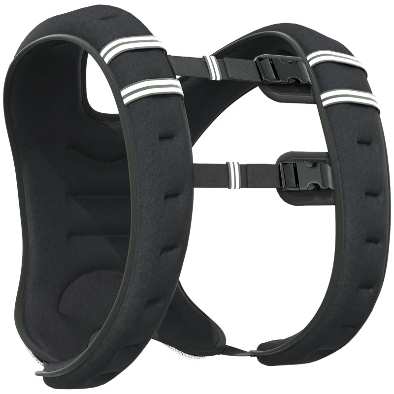 HOMCOM Veste lestée 5 KG / 8 KG / 10 KG veste d'entraînement ajustable avec poids amovibles Veste de course Femme Homme pour renforcement musculaire, musculation, course à pied, fitness, cross training