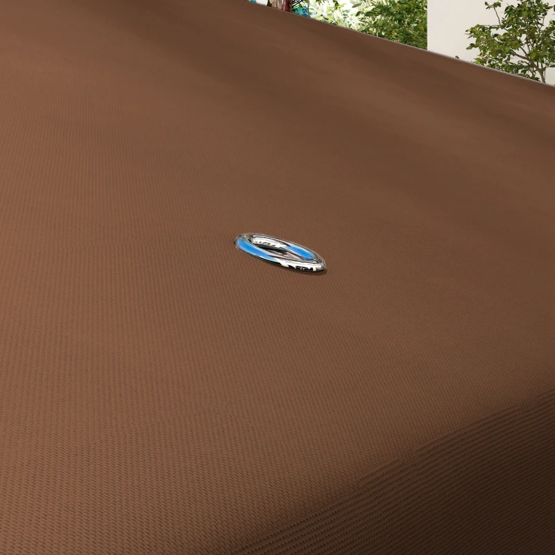 Outsunny Toit de Rechange pour Pavillon 4x3 m Couverture de Rechange avec Double Toit et 8 Trous de Drainage Café