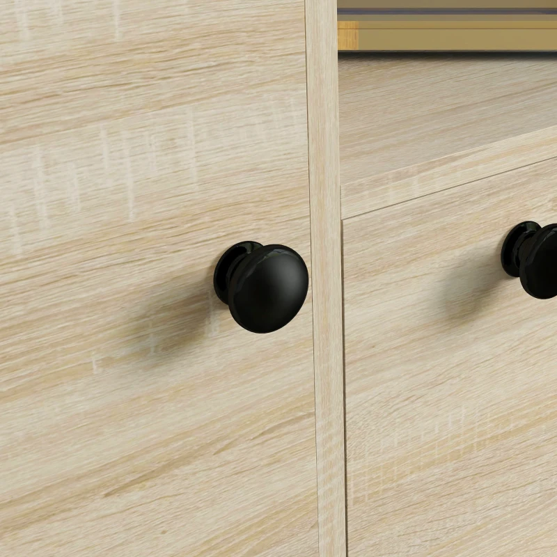 HOMCOM Ensemble d'Entrée avec Porte-Manteau Mural 4 Crochets, Range-Chaussures pour 9 Chaussures, Armoire et Miroir