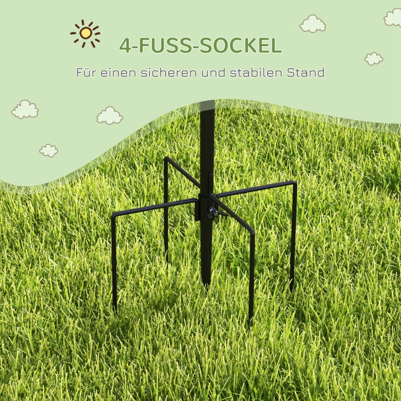 PawHut Vogelfutterstation, Outdoor-Futterspender, 4 Haken, Stahl, Schwarz