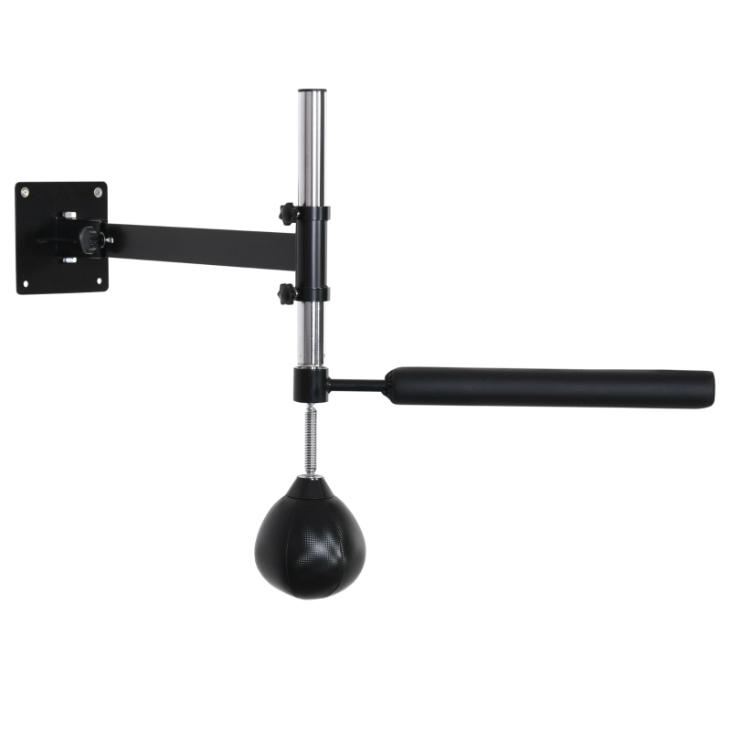 HOMCOM Boxställ, avec speedball, barre de maintien rotative, ajustable en hauteur, pliable, acier, 79 x 72 x 20 cm