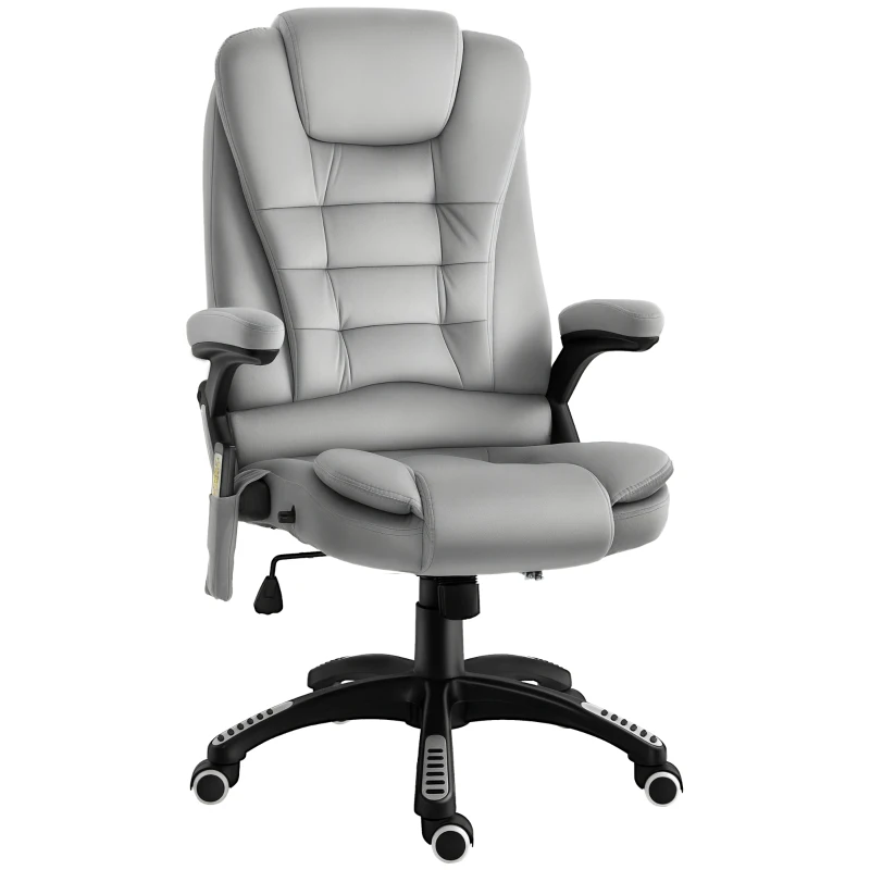 Vinsetto Bürostuhl mit Vibrationsmassage, Ergonomisch Schreibtischstuhl mit Heiz-, Liegefunktion, Höhenverstellbar Chefsessel mit Fernbedienung, Seitentasche, Samtoptik, Braun
