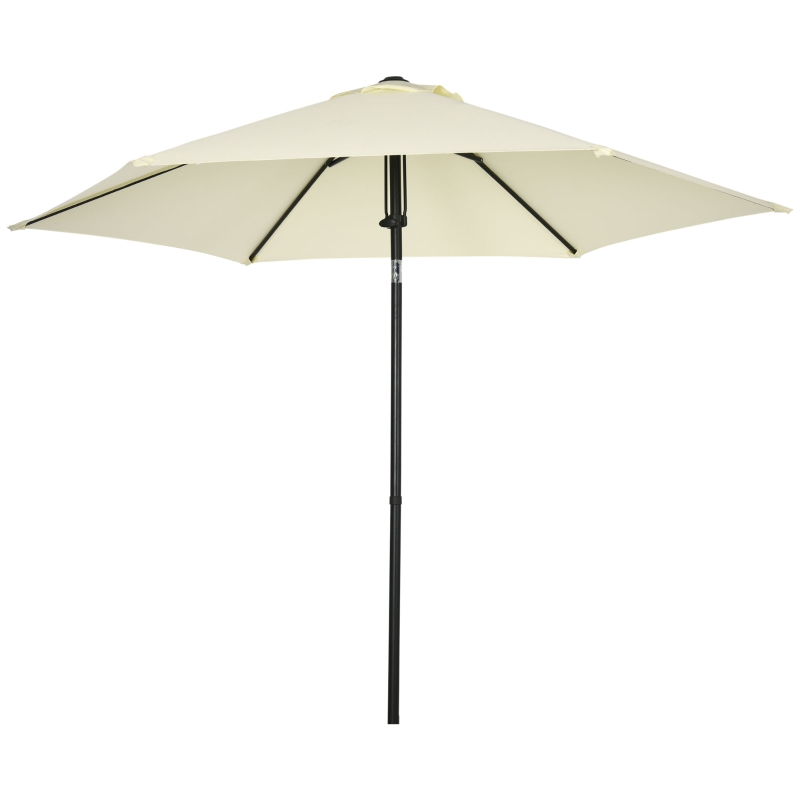 Outsunny Parasol de Jardin 2.7x2.5 m, en Polyester et Métal avec Toit Inclinable, Beige Noir