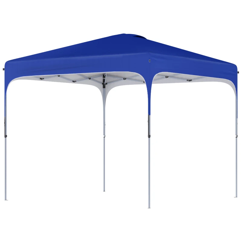 Outsunny Tonnelle Pliable 2.5x2.5 m avec Hauteur Réglable, Sacs de Sable et Sac à Roulettes, Bleu
