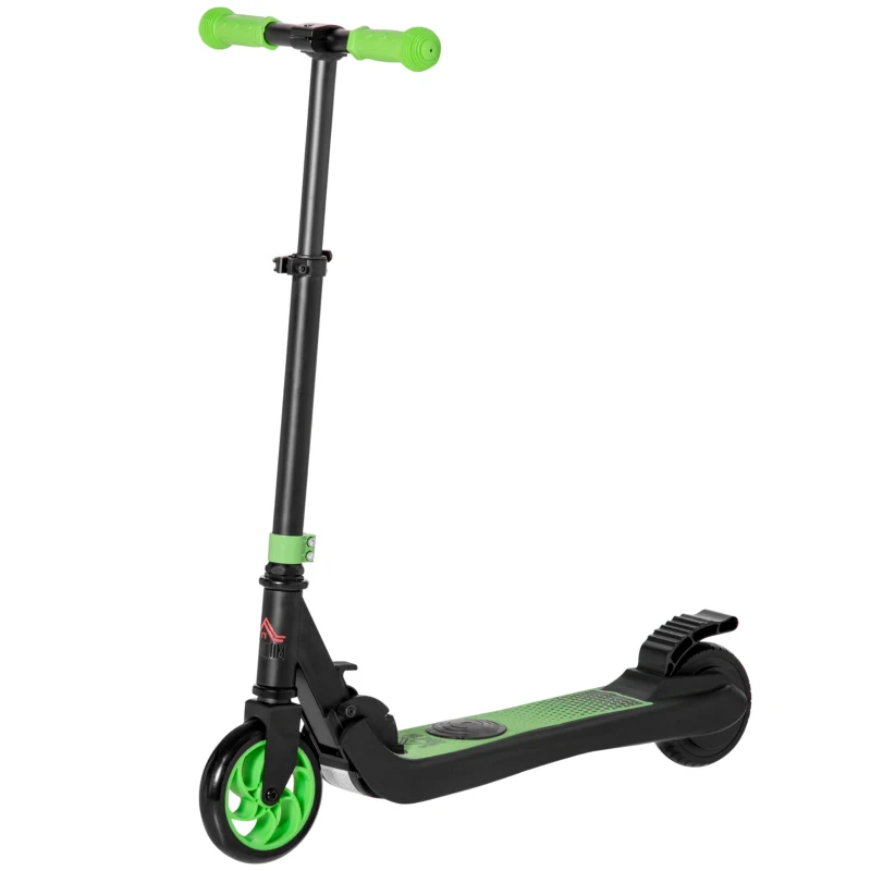 HOMCOM Trottinette Électrique Pliable pour Enfants 6+ Ans à Hauteur Réglable, 71x36.5x75-80 cm, Noir et Vert