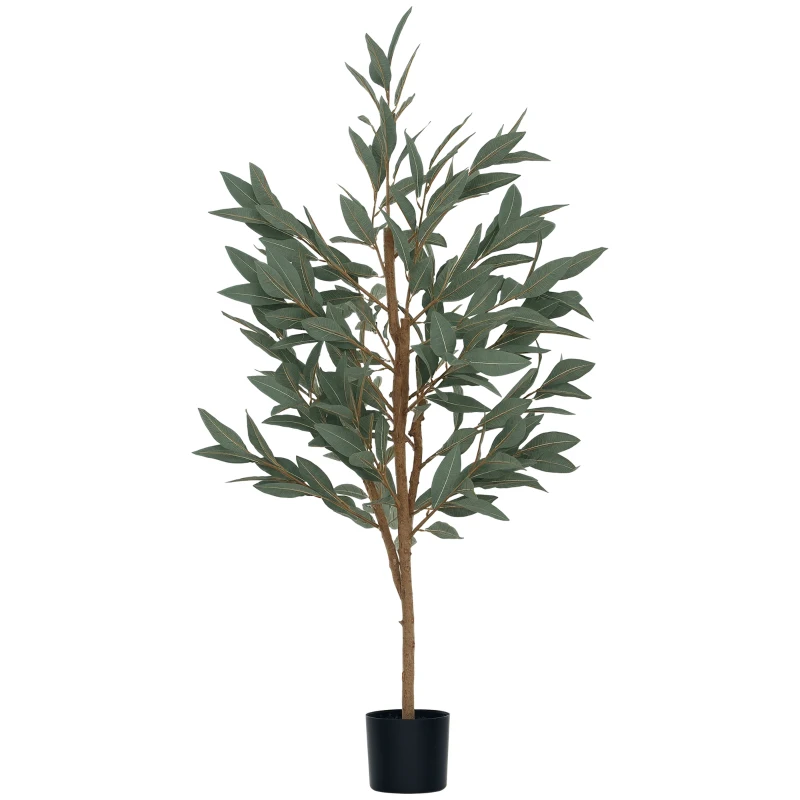 HOMCOM Árbol Artificial de Laurel 150 cm Decoración para Hogar Oficina Balcón Dormitorio Verde