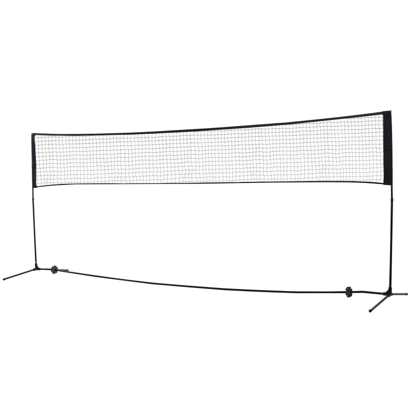 HOMCOM 4m Adjustable Foldable Portable Sports Net Set for Badminton Tennis Volleyball with Carry Bag Easy to Set Up