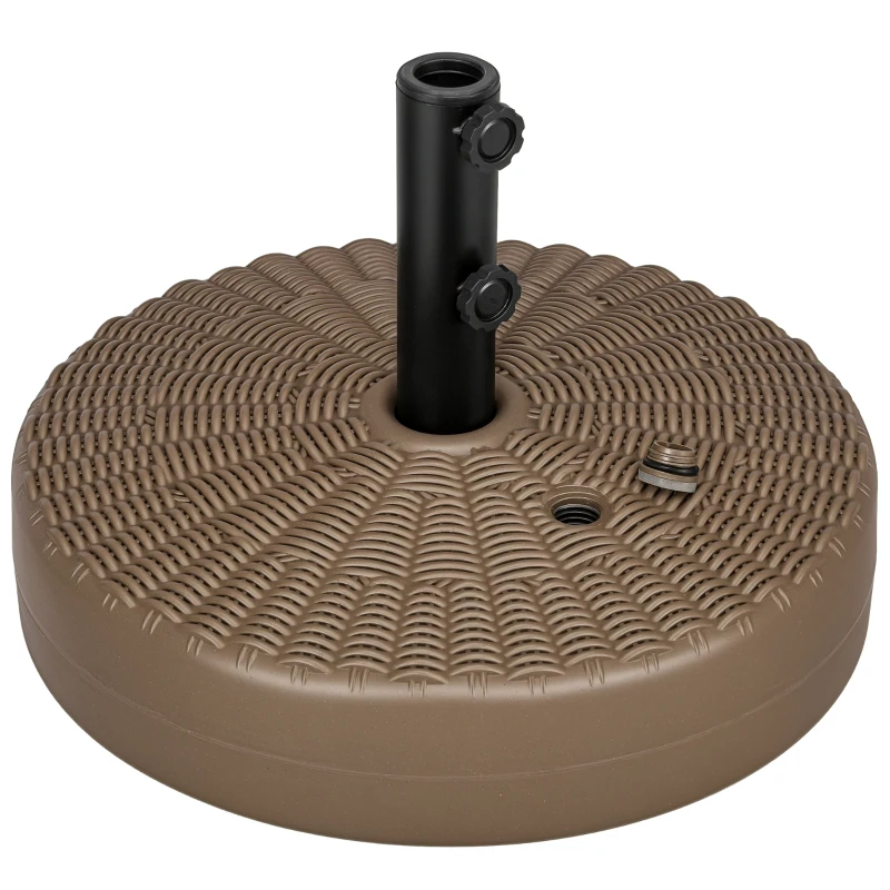 Outsunny Bază pentru Umbrelă cu Butoane Rotative Încorporate și Duză Laterală, Ø51x36 cm, Maro