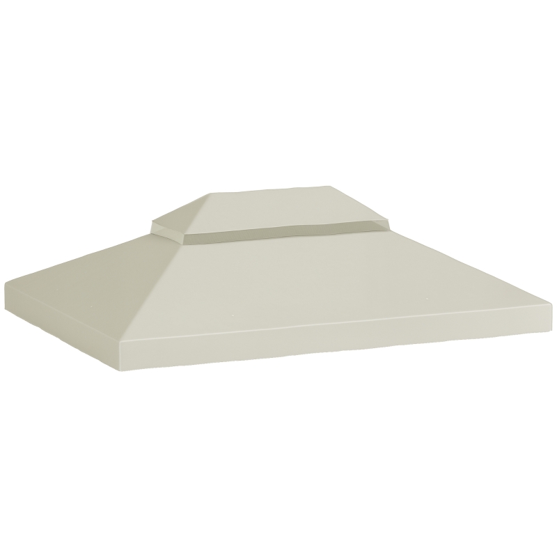 Outsunny Pavillon-Ersatzdach, 3 x 4 m, Ersatzplane mit Wasserablauf-Öffnungen, Polyester, Sonnenschutz, UPF30+, Hellgrau