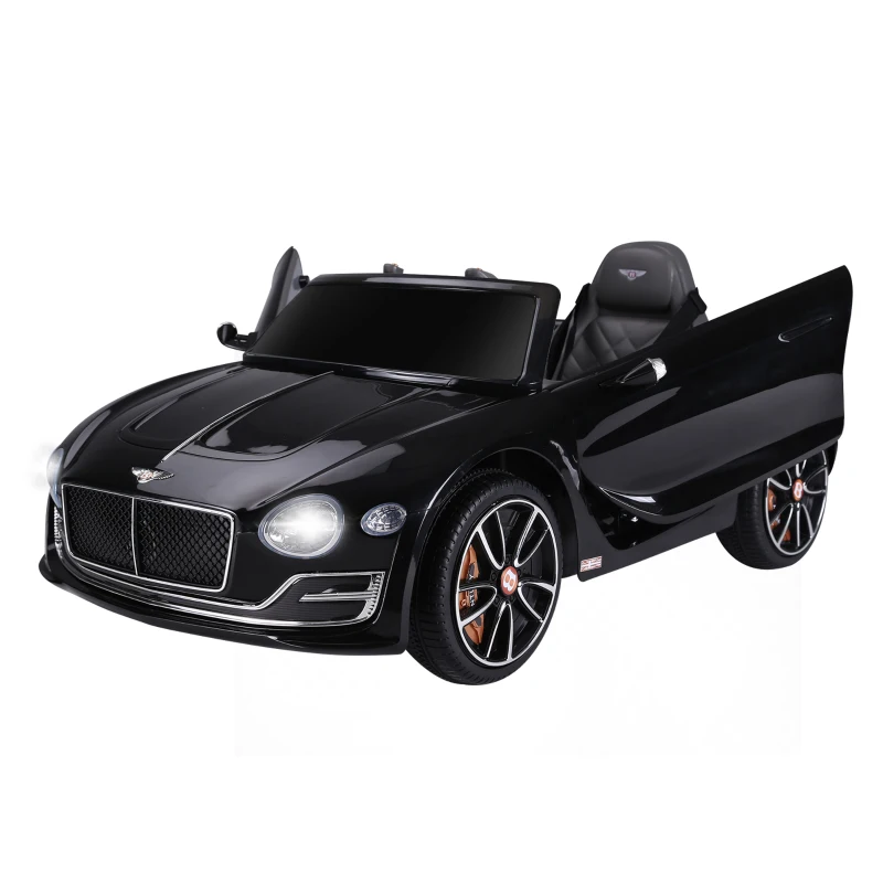 HOMCOM Coche Eléctrico para Niños Bentley GT Coche de Batería para Niños de +3 Años Velocidad 2,5-5 km/h 108x60x43 cm Negro