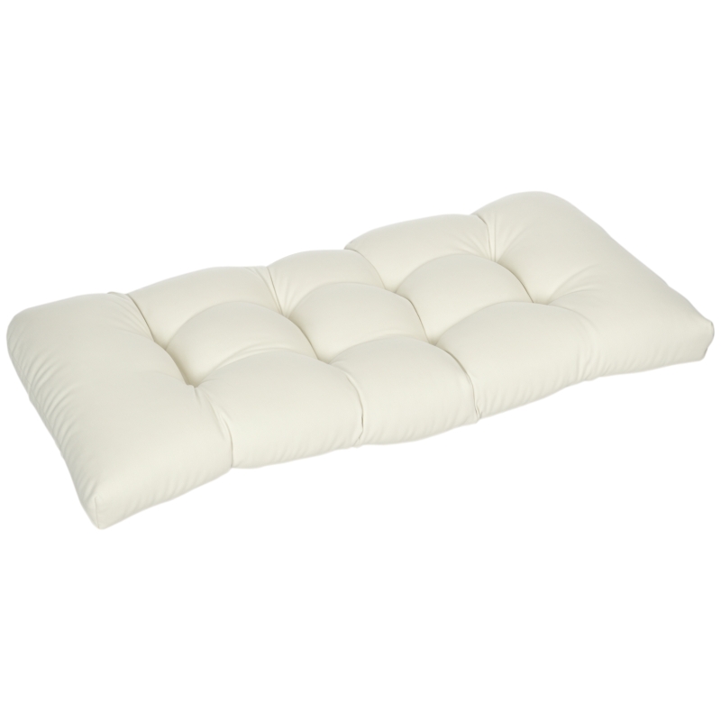 Outsunny Almofada para Bancos de 2 Lugares Almofada Retangular para Interiores e Exteriores Lavável 110x48x8cm Creme