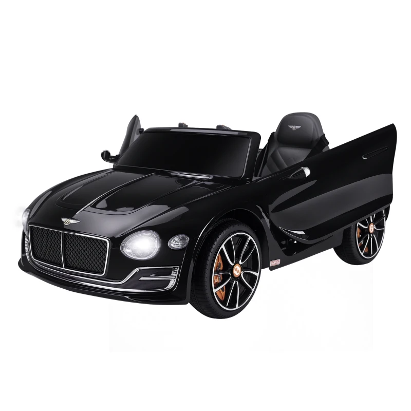 HOMCOM Coche Eléctrico para Niños Bentley GT Coche de Batería para Niños de +3 Años Velocidad 2,5-5 km/h 108x60x43 cm Negro