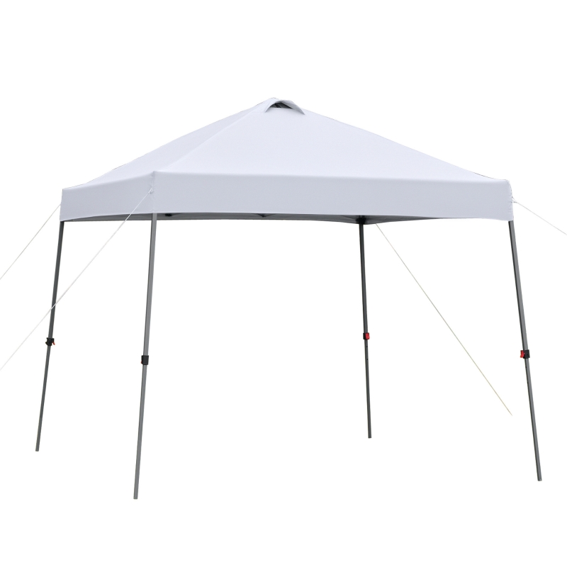 Outsunny Cenador Plegable 3x3m Carpa de Jardín con Bolsa de Transporte con Ruedas Impermeable y Marco de Acero Gazebo para Exterior Fiestas Camping Blanco