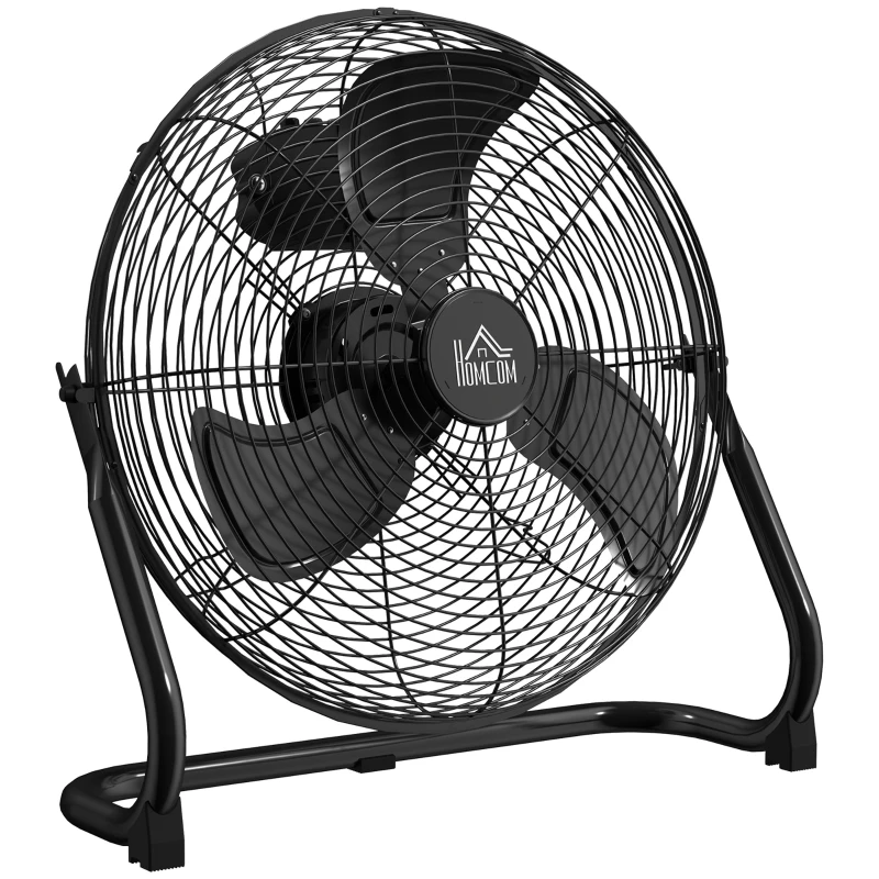 HOMCOM Ventilateur de Table, Climatiseur, 4 Vitesses, Pivotant, Noir