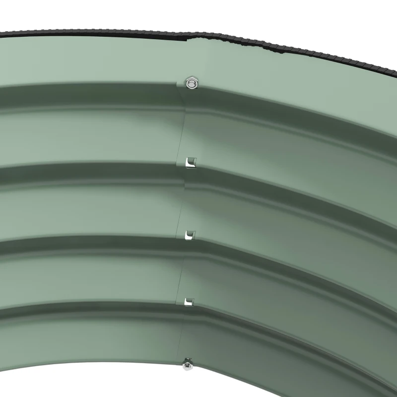 Outsunny Lot de 2 bacs de plantation galvanisés, Ø60 x 30H cm Pots de fleurs avec fond ouvert pour différentes plantes, Vert