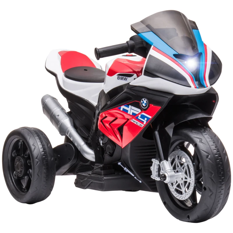 HOMCOM Moto Eléctrica BMW HP4 para +18 Meses con Música USB Velocidad 2,5 km/h Avance y Retroceso 82,5x42x54 cm Rojo
