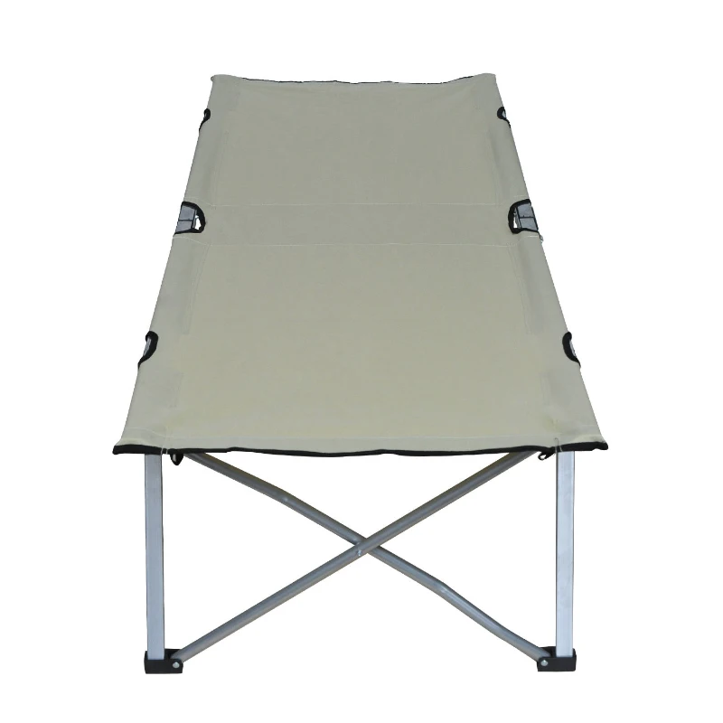 Outsunny Campingbett Feldbett Klappbett Liege inkl. Tasche 193x64x40cm (Beige)