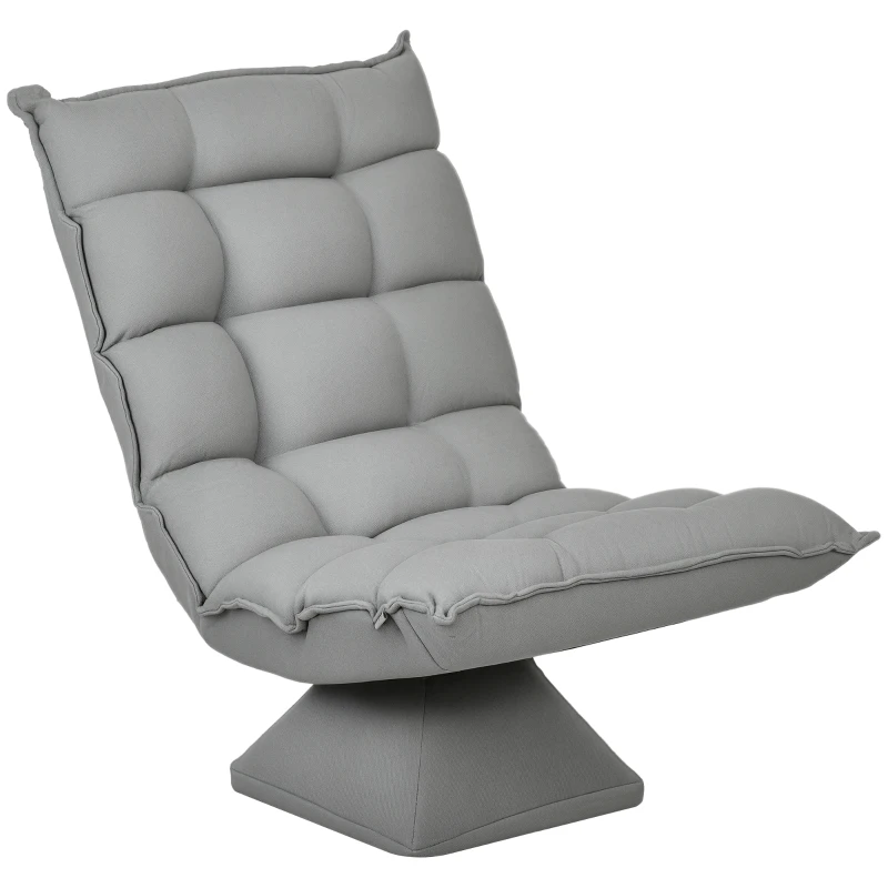 HOMCOM Fotoliu de sol paresos fotoliu relax fotoliu lounge design capitonat înclinare spătar reglabil pivotant 360°