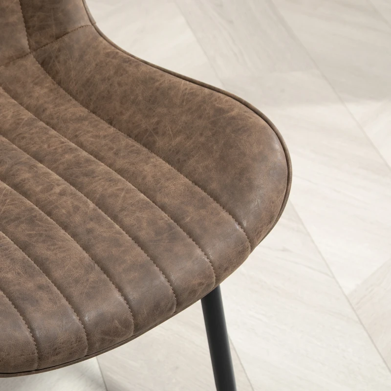 HOMCOM Lot de 2 scaune de sufragerie design modern și capitonat pentru sufragerie, sală de mese, dormitor, maro