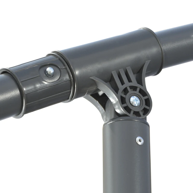 Outsunny Umbrelă de grădină deplasată octogonală pliabilă diametru 3 m, umbrelă de grădină cu suport în formă de cruce gri închis