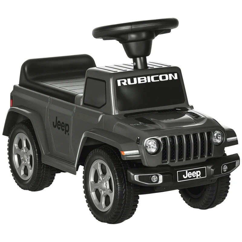AIYAPLAY Porteur trotteur enfants voiture licence jeep 18-36 mois coffre - 63,5 x 29 x 42 cm Gris