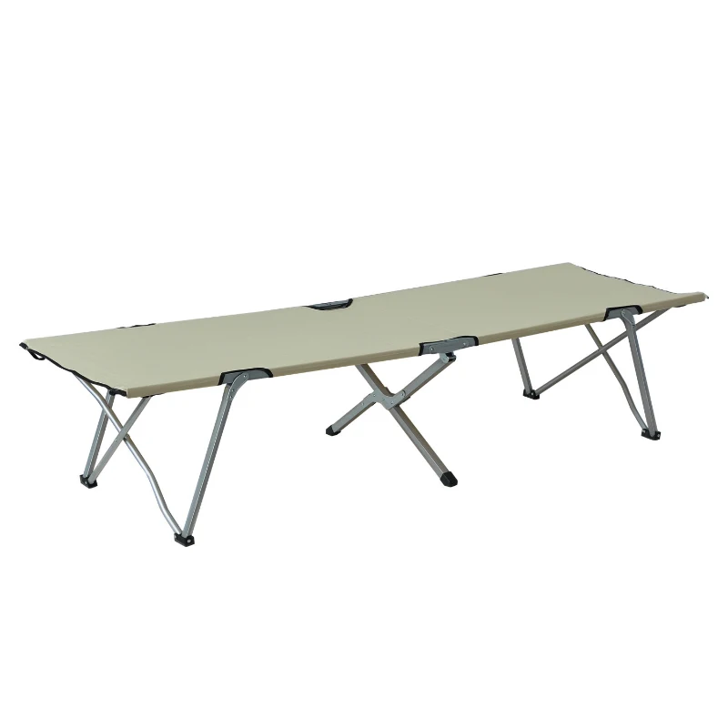 Outsunny Campingbett Feldbett Klappbett Liege inkl. Tasche 193x64x40cm (Beige)