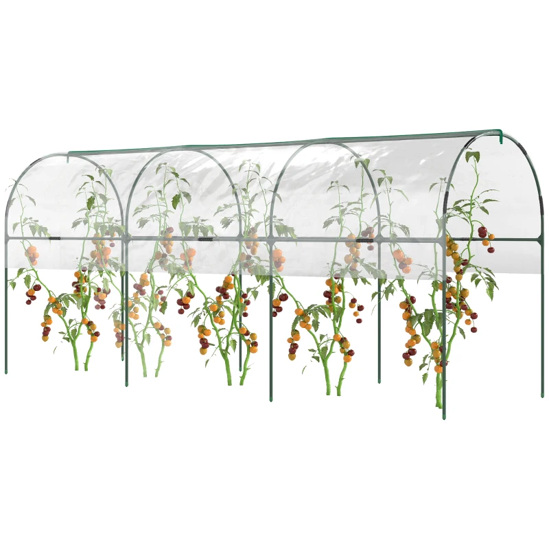 Outsunny Seră de grădină seră pentru roșii 4 arcuri din oțel pânză din PVC 4 x 1,23 x 1,71 m verde
