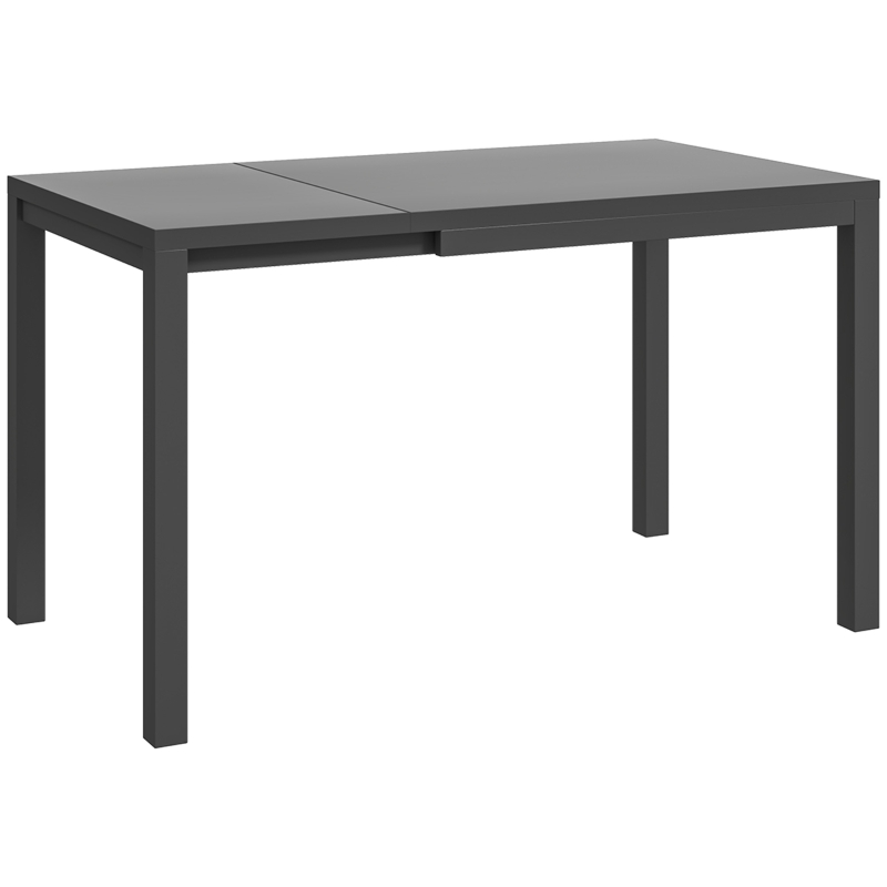 Outsunny Mesa de Jardim Extensível Mesa de Refeição Exterior Ajustável 85-125 cm com Borda de Alumínio para 4-6 Pessoas Cinza Escuro