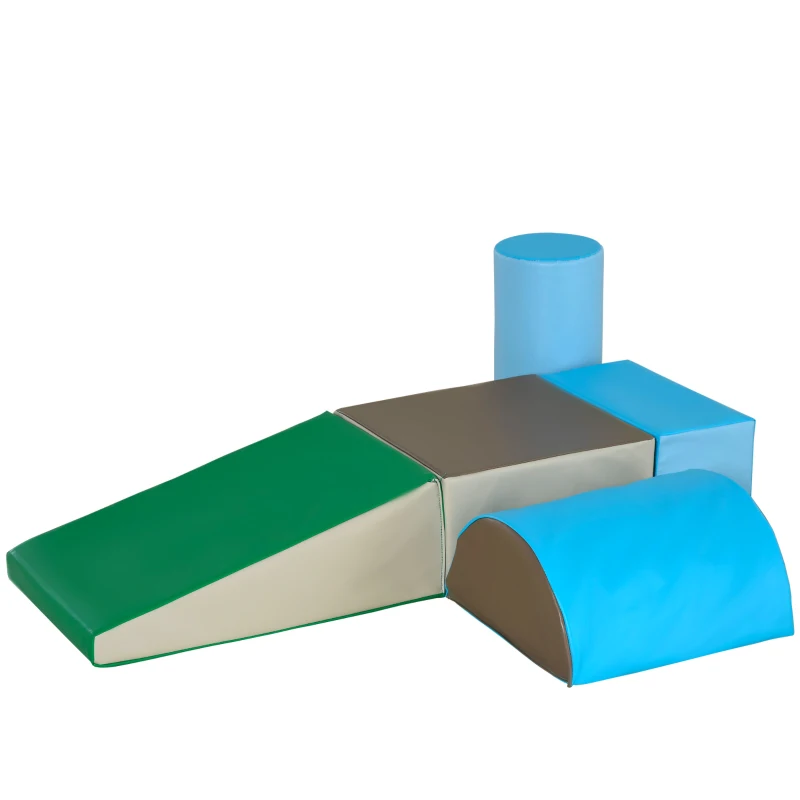 HOMCOM Juego de 5 Bloques de Espuma para Niños Bloques de Construcción Figuras de Construcción Multicolor