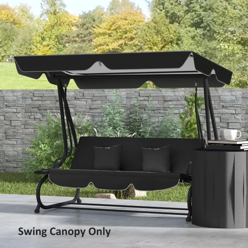 Outsunny 145 x 200Wcm Swing Chair Canopy Replacement - Black