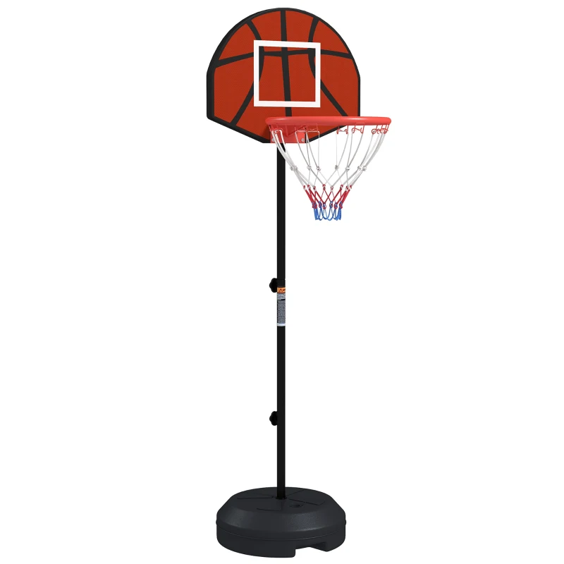 SPORTNOW Canasta de Baloncesto Ajustable con Diana Magnética y Dardos Base Rellenable para Interior Ø38x129-179 cm Negro