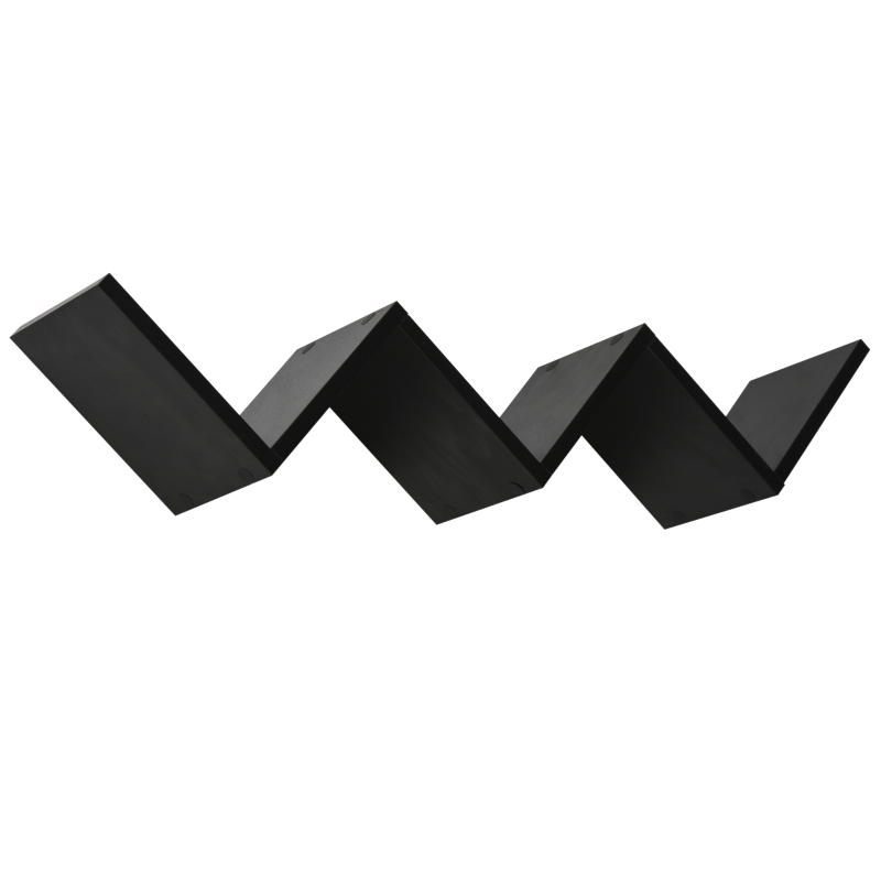 HOMCOM Etagères murale flottante - design contemporain en V - kit fixation inclus - panneaux particules noir